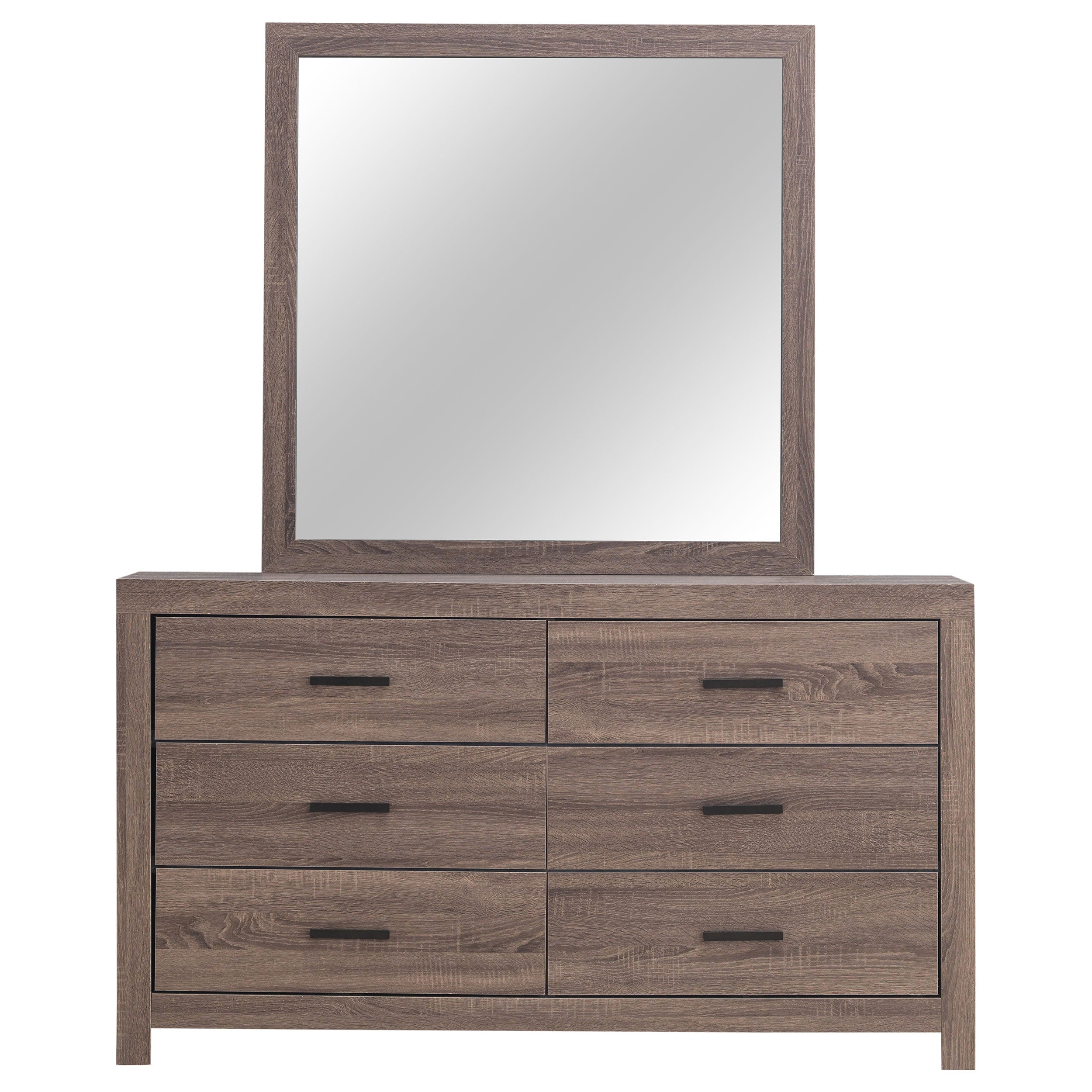 Brantford 6-drawer Dresser with Mirror Barrel Oak — view 3