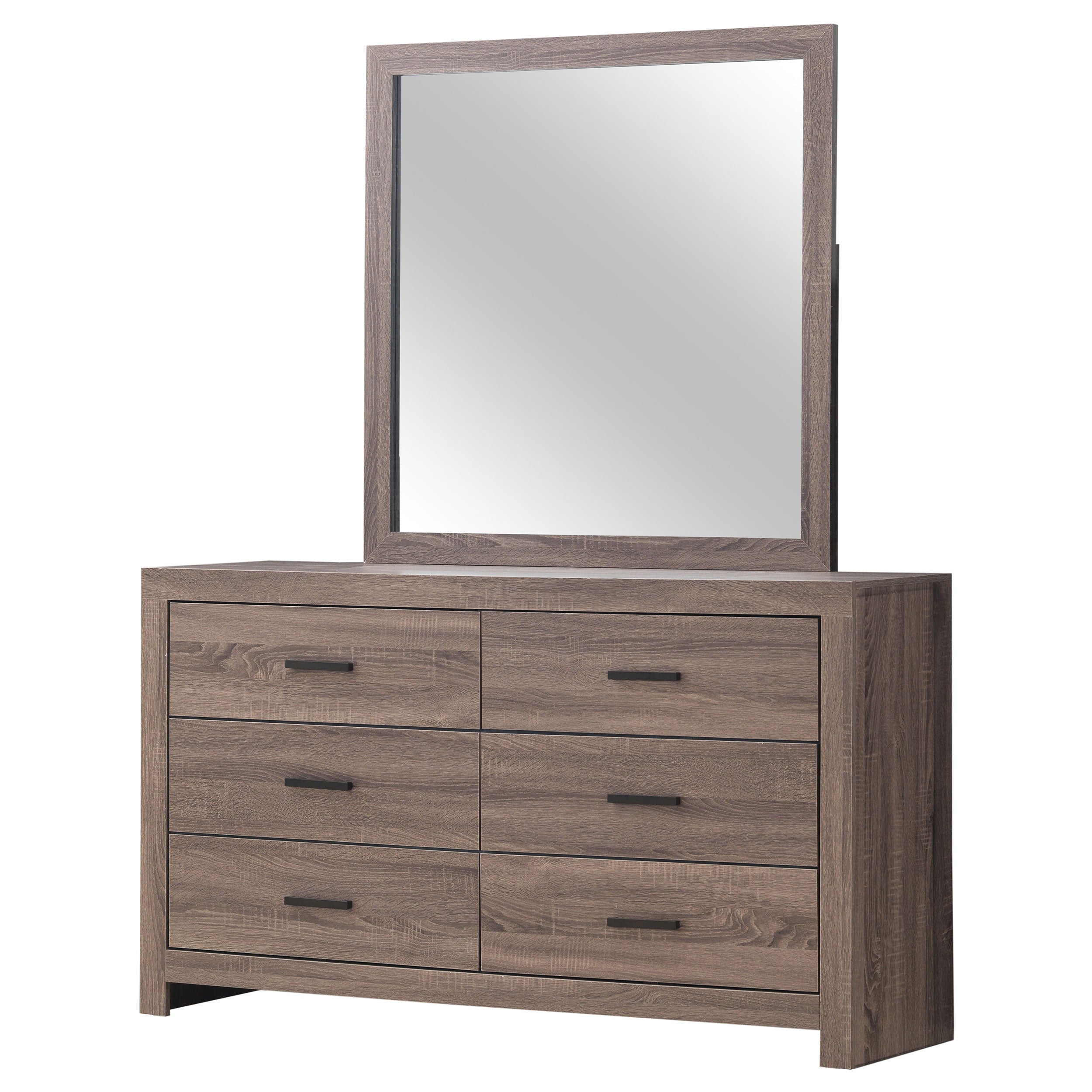 Brantford 6-drawer Dresser with Mirror Barrel Oak — view 4