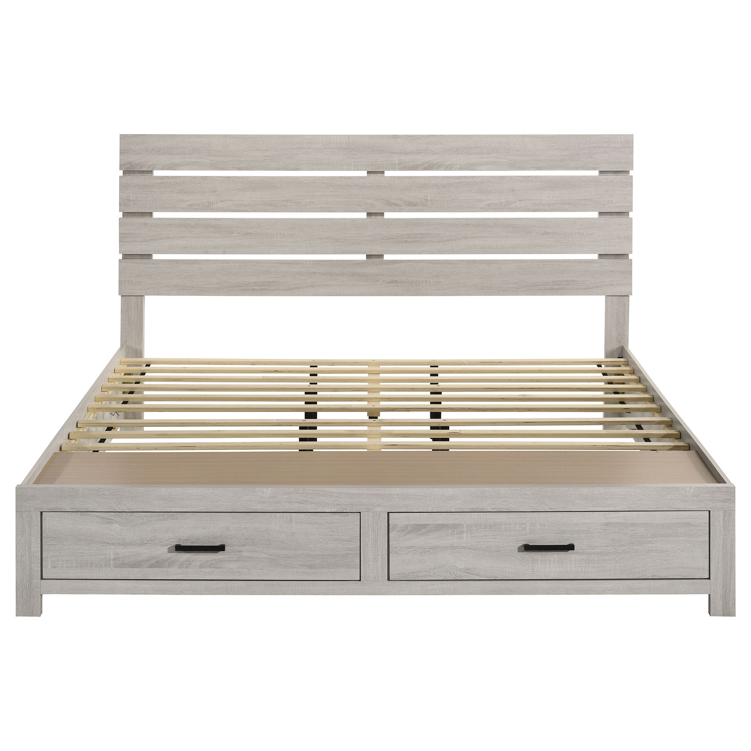 Brantford Wood Eastern King Storage Panel Bed Coastal White — view 5