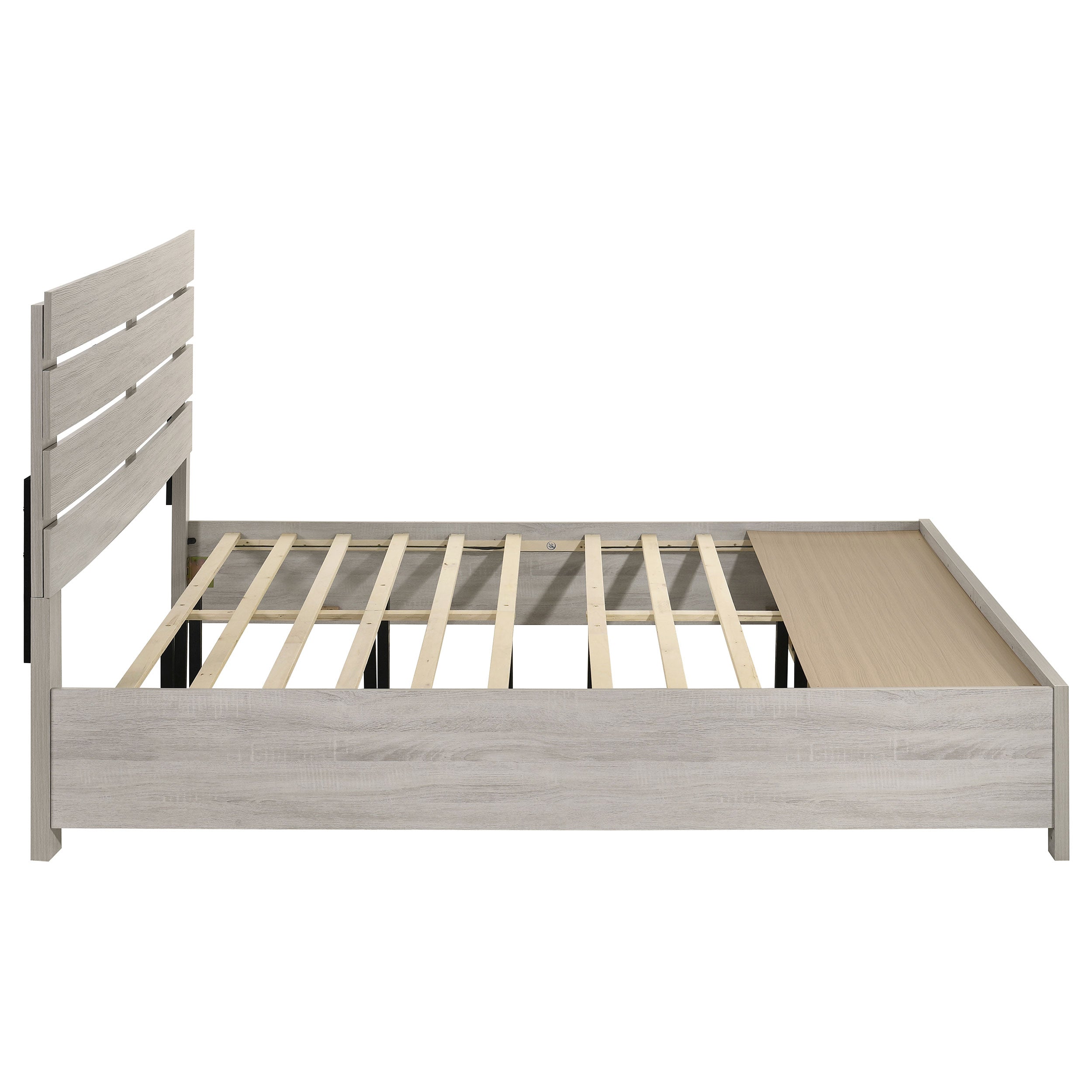 Brantford Wood Eastern King Storage Panel Bed Coastal White — view 7