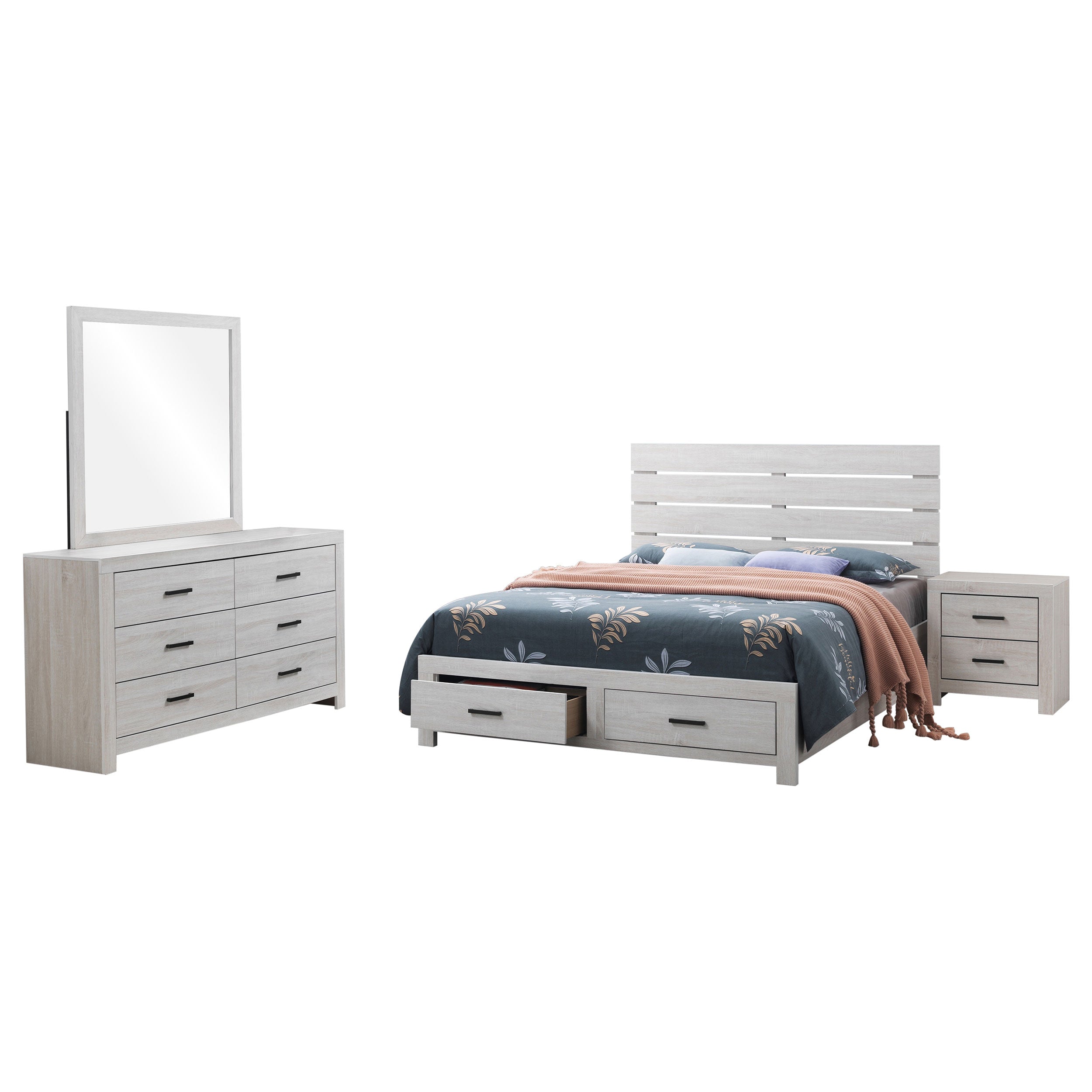 Brantford 4-piece Queen Bedroom Set Coastal White — view 2
