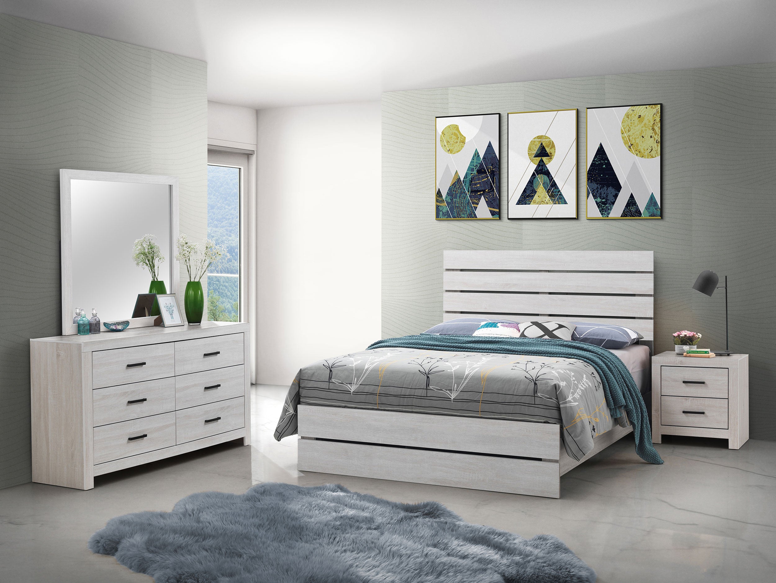 Brantford 4-piece Queen Bedroom Set Coastal White — view 1