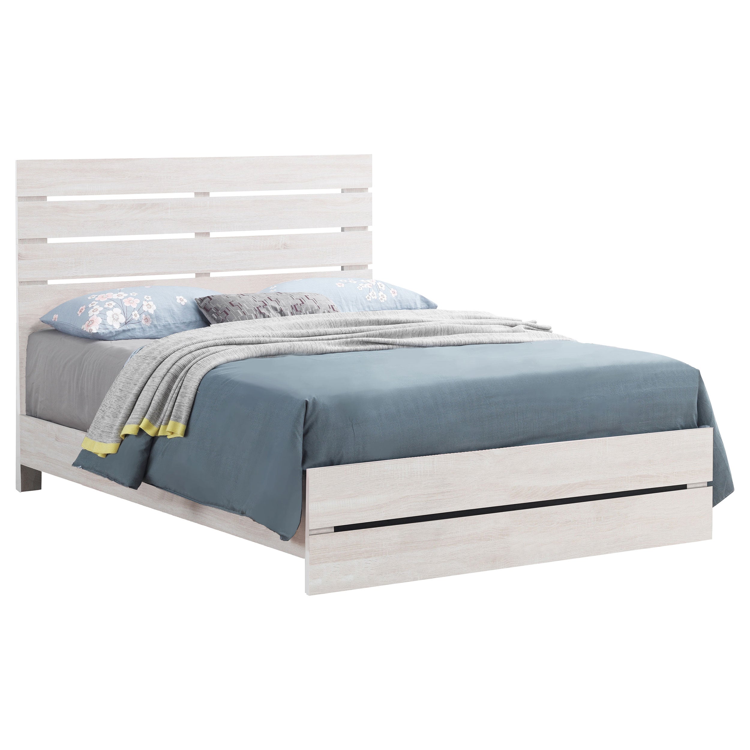 Brantford Wood Queen Panel Bed Coastal White — view 3