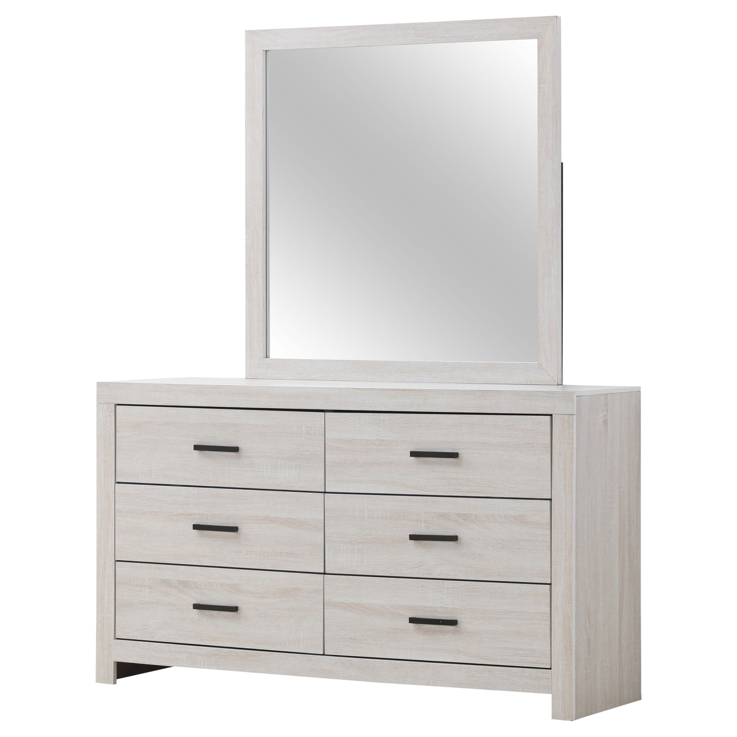 Brantford 6-drawer Dresser with Mirror Coastal White — view 4