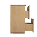 Fluted Bathroom Vanity With Ceramic Sink, Soft Close Slides