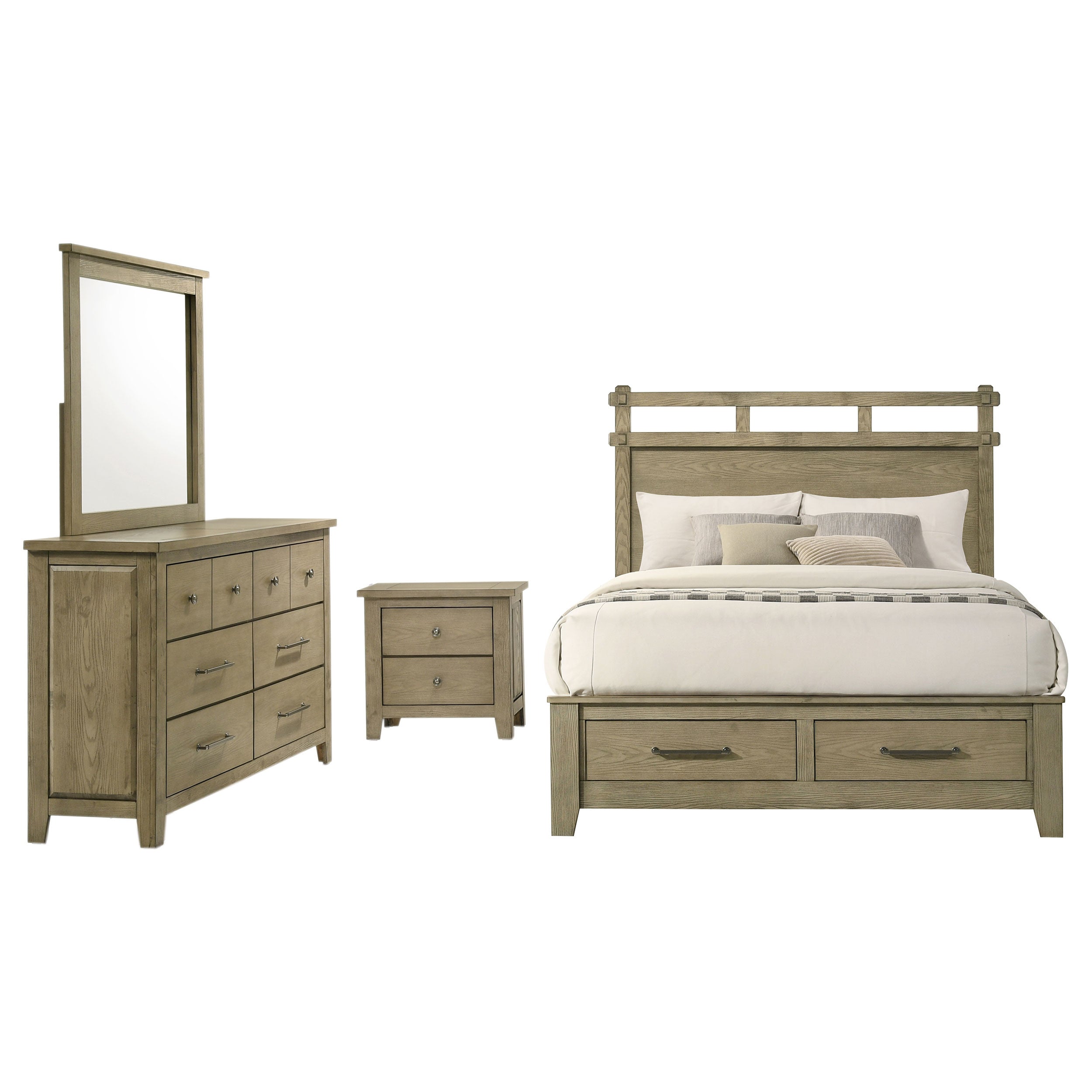 Hazlewood 4-piece Eastern King Bedroom Set Vineyard Oak — view 2