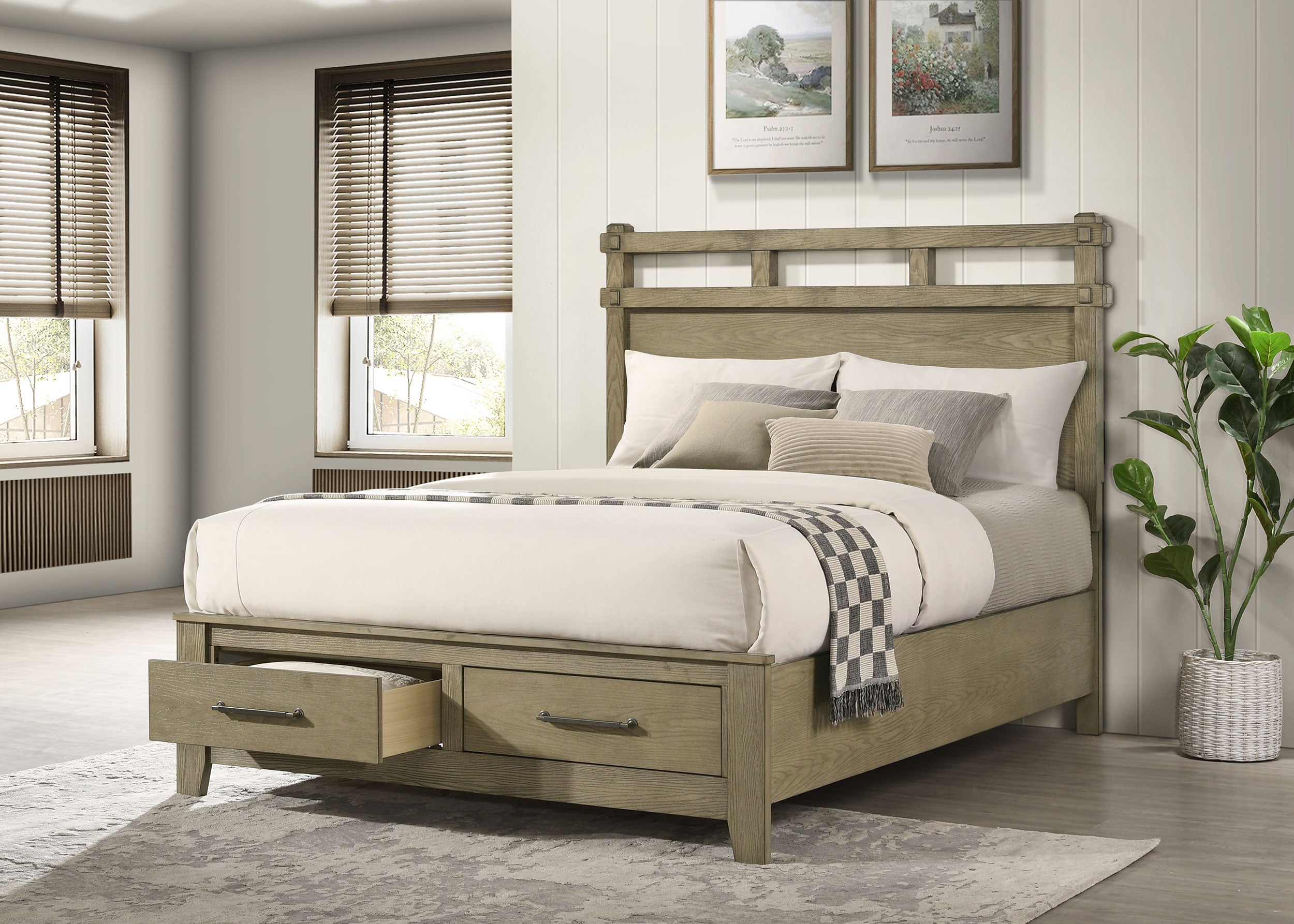 Hazlewood 59-inch Eastern King Storage Bed Vineyard Oak — view 2
