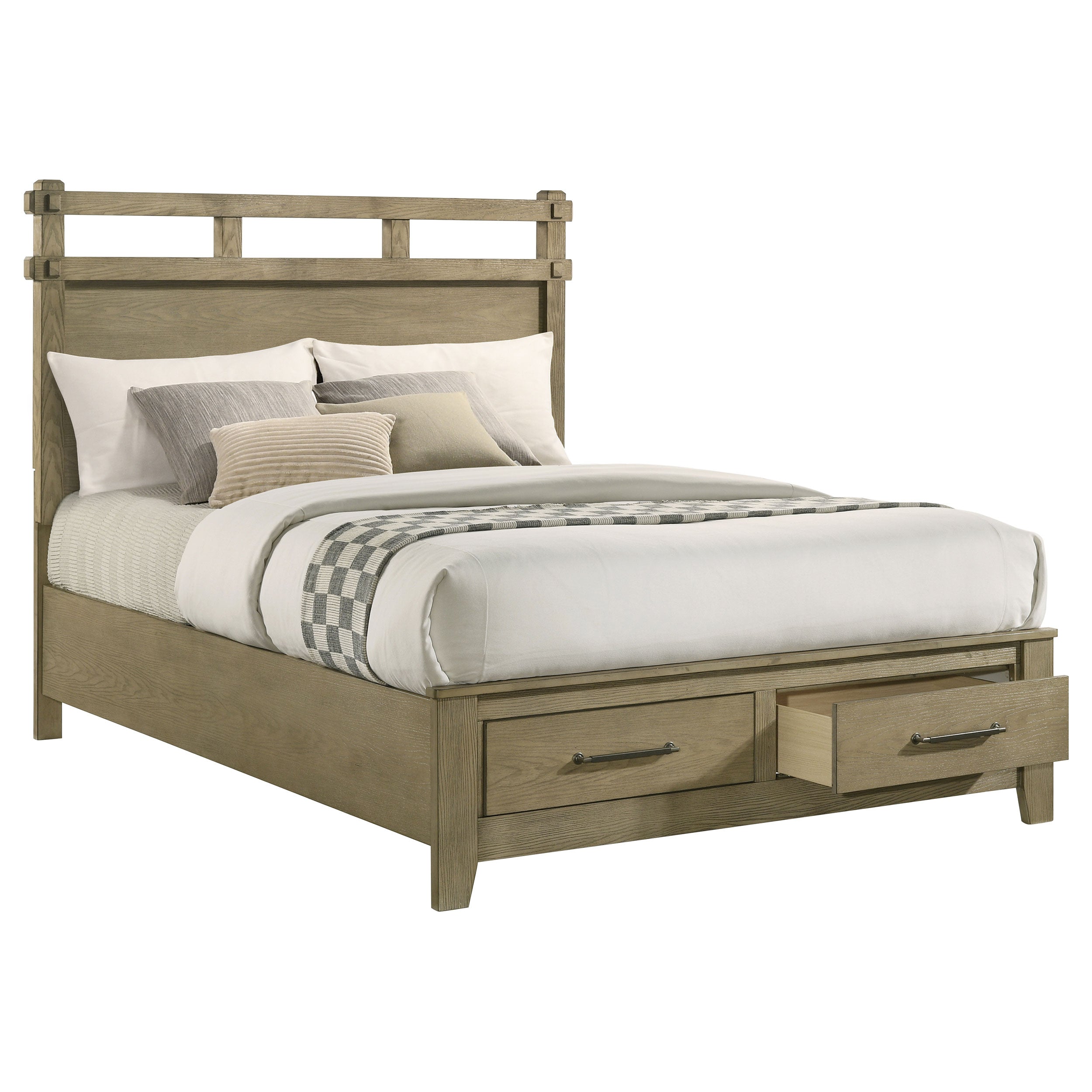 Hazlewood 59-inch Queen Panel Storage Bed Vineyard Oak — view 3