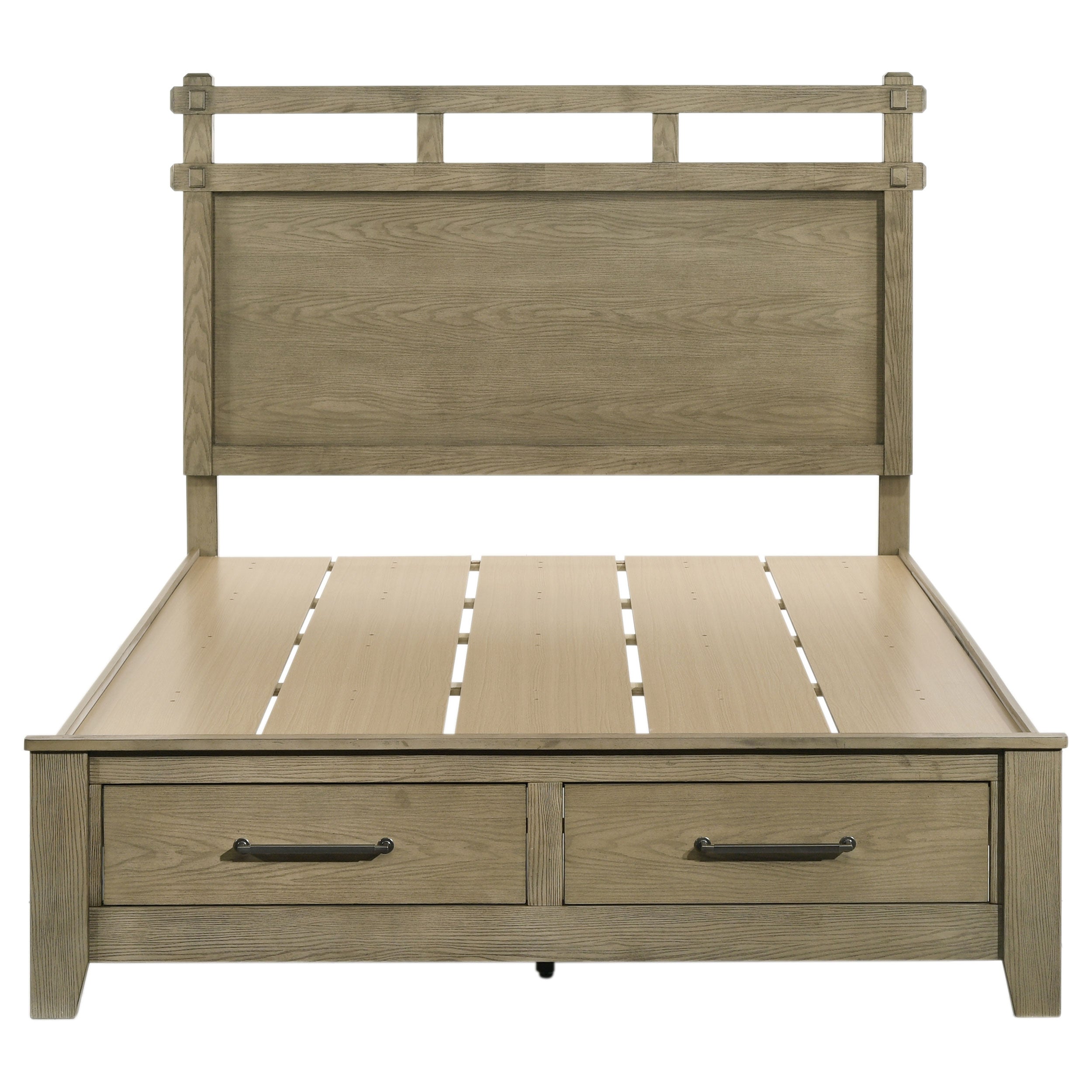 Hazlewood 59-inch Queen Panel Storage Bed Vineyard Oak — view 4