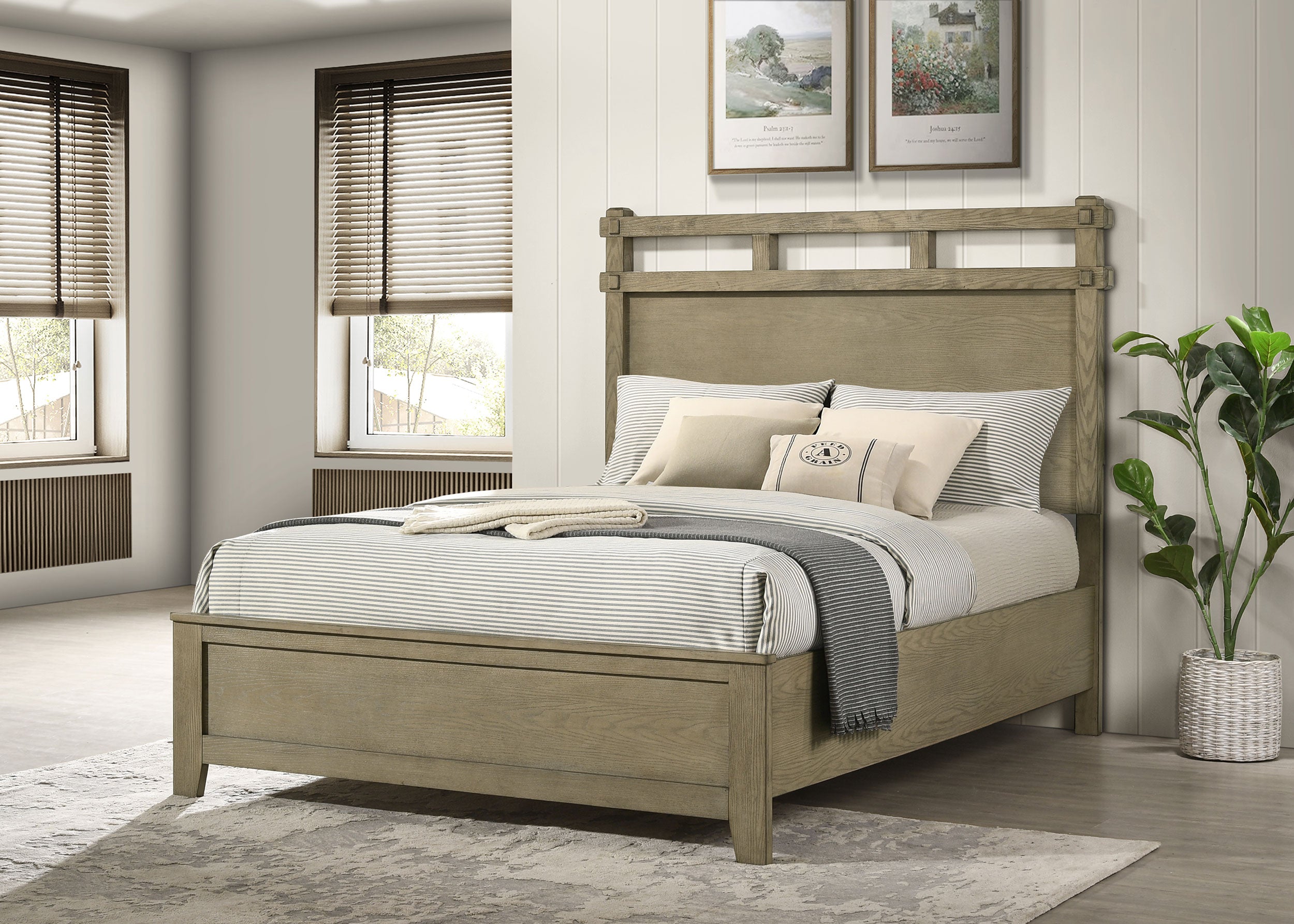 Hazlewood 61-inch Queen Panel Bed Vineyard Oak — view 2
