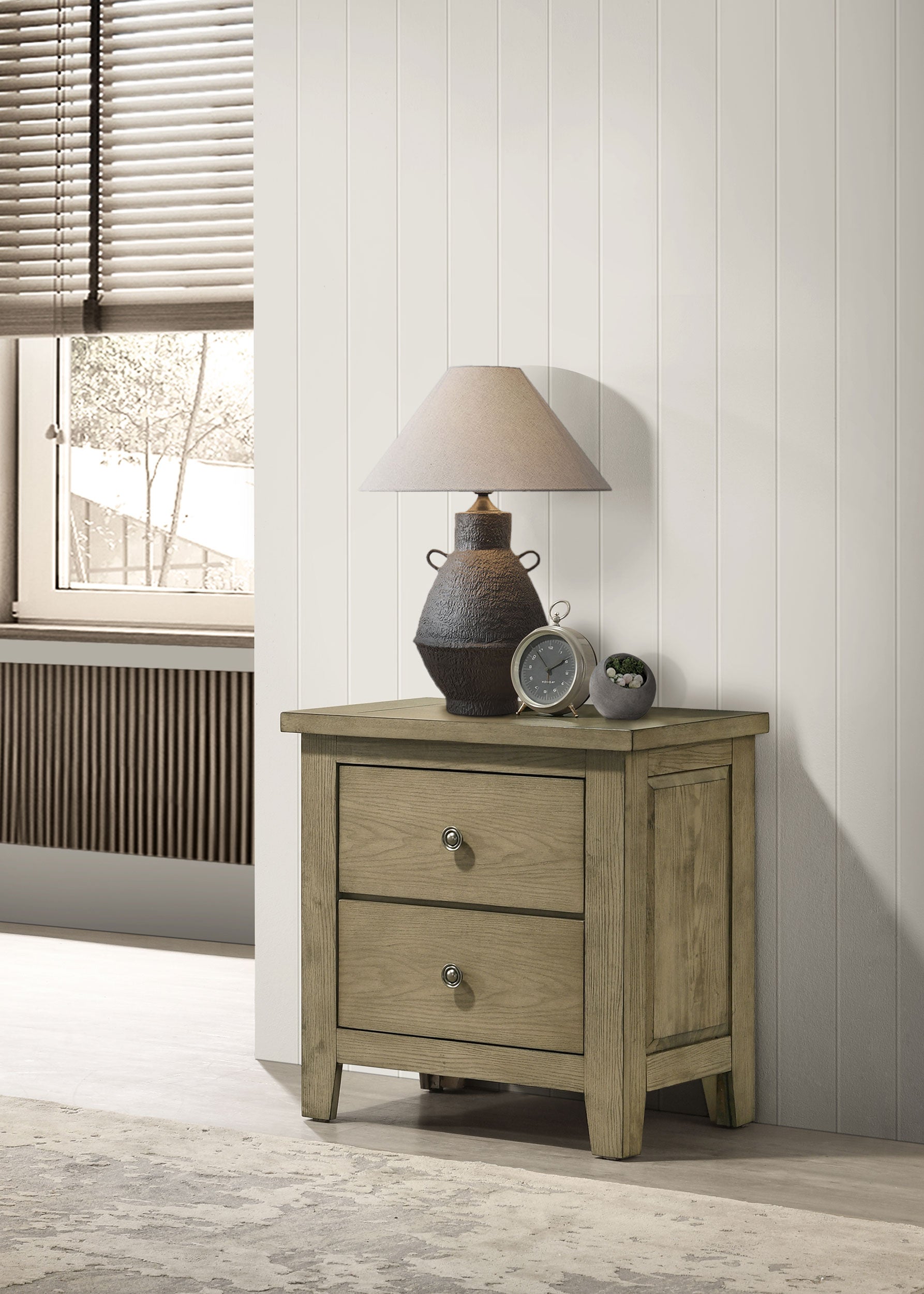 Hazlewood 2-drawer Nightstand Bedside Table Vineyard Oak — view 2
