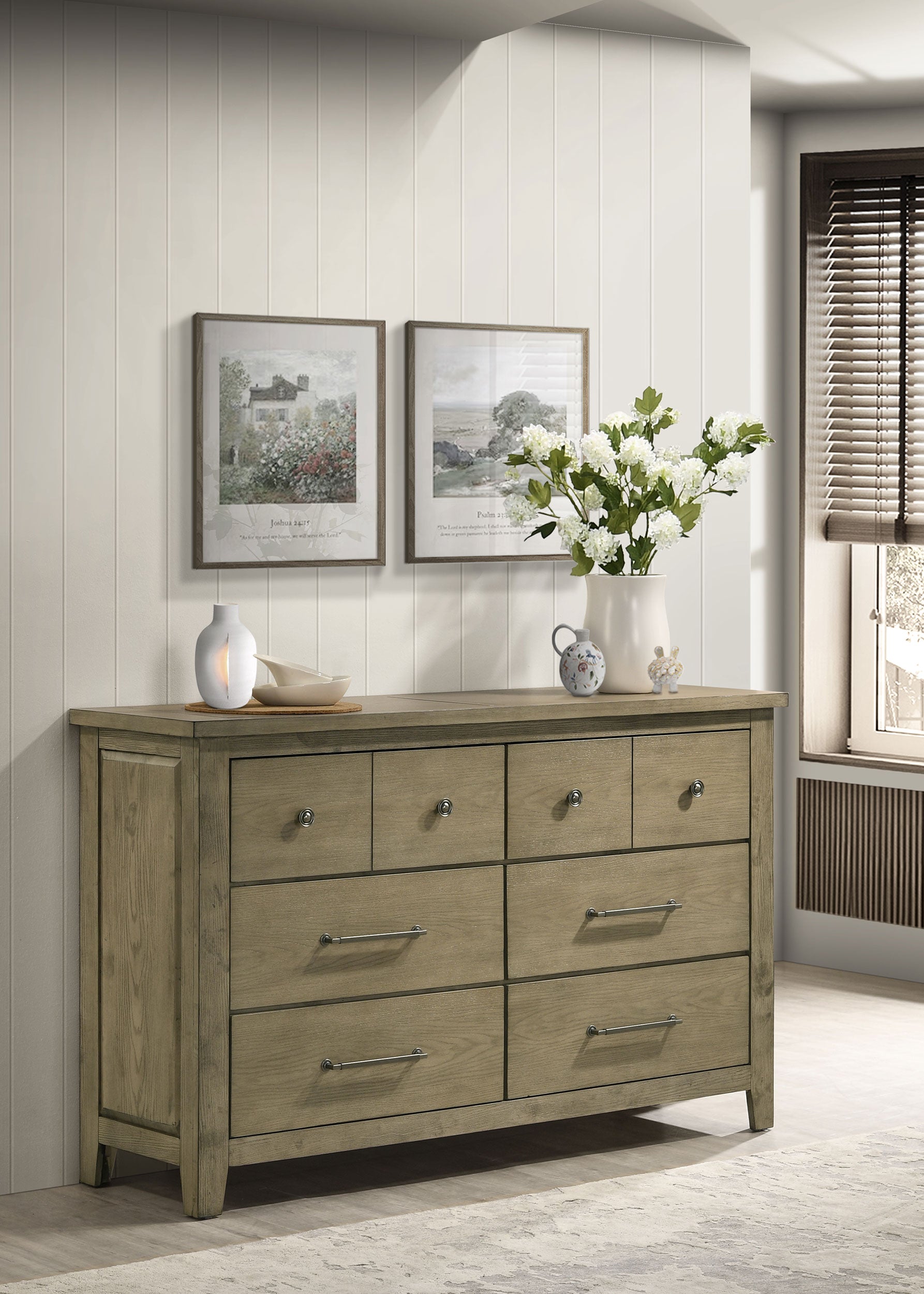 Hazlewood 6-drawer Bedroom Dresser Cabinet Vineyard Oak — view 2