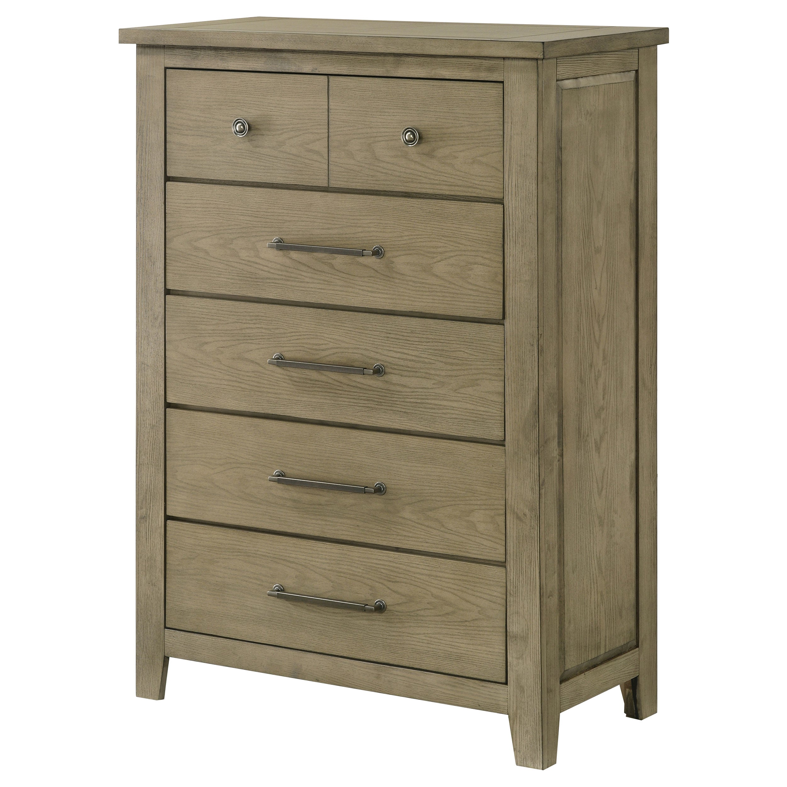 Hazlewood 5-drawer Bedroom Chest of Drawers Vineyard Oak — view 4