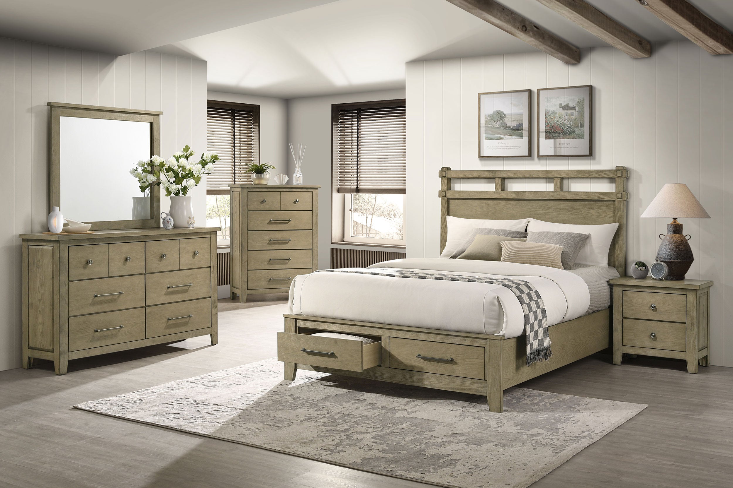 Hazlewood 5-drawer Bedroom Chest of Drawers Vineyard Oak — view 14
