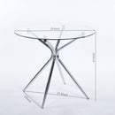 Compact Dining Table With Glass Top - Chrome