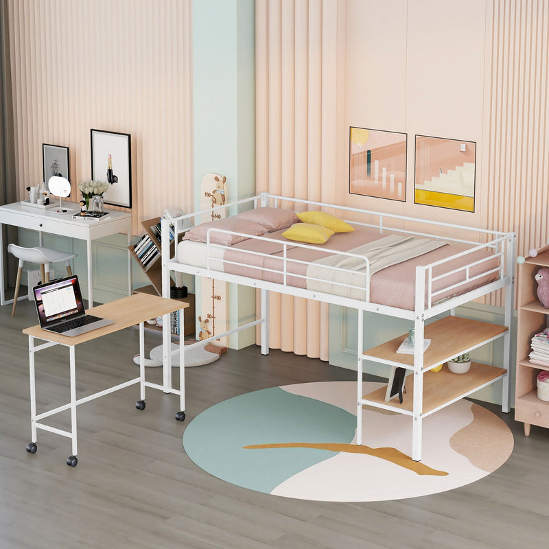 Loft Bed With Desk And Shelves