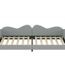 Upholstered Daybed, Sherpa Fabric Sofabed With Cloud-Shaped Backrest
