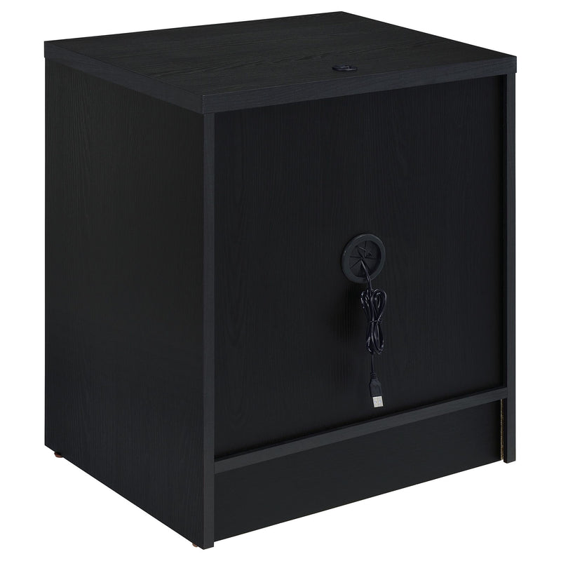 Transitional Nightstand With Dual USB Charging And Motion Sensor Light