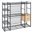 Open Style Wardrobe With Hanging Rails, Shelves And Drawers