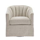 Solitude - Skirted Swivel Accent Chair With Hemp Like