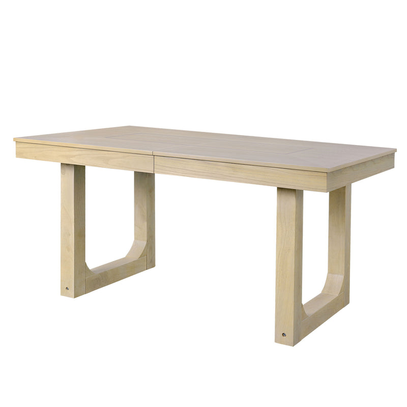 Farmhouse Wooden Kitchen Table With Removable Leaf