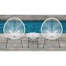 Outdoor Conversation Set With Ergonomic Lounge Chairs And Tempered Glass Table