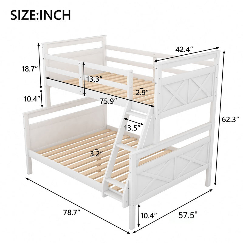 Bunk Bed With Ladder, Safety Guardrail, Perfect For Bedroom