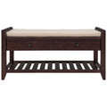 Multipurpose Entryway Shoe Rack With Cushioned Seat And Drawers