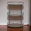 Industrial Round Butler Tray Table - Chestnut