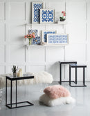 Hanging Sculptures, Modern Wall Art Decor (Set of 2) - White / Blue