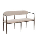 Modern Upholstered Loveseat Settee With Iron Frame
