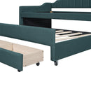 Upholstered Simple Design Daybed With Trundle And 3 Drawers