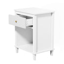 Nightstand & 1 Drawer And 1 Shelf - White