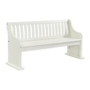 Stone - Pew Bench With Storage - White