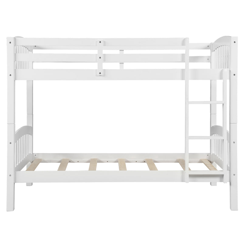 Twin Over Twin Bunk Bed with Ladder,White ( OLD SKU: LP000066AAK)