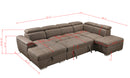 128"Sofa U Shaped Sectional Couch with Ottomans Reversible Modular Sofa 7 Seater Couch with Storage Seat,Living Room Furniture Sofa Sets with Adjustable Headrest, Brown