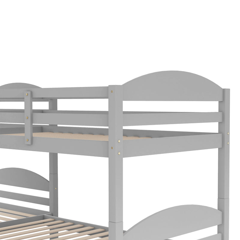 Twin L-Shaped Bunk bed with Trundle-Gray{OLD SKU:LP000024AAE}