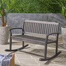 Baxter - Rocking Loveseat - Dark Gray