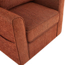 360° Swivel Accent Barrel Armchair With Side Pockets, Compact Design