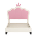 Upholstered Princess Platform Bed With Crown Headboard