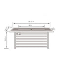 54" Propane Gas Fire Pit Table, 50000 Btu Rectangular Steel Fire Pit With Imitation Wood Grain For Outside Patio Deck Garden Courtyard - Light Beige