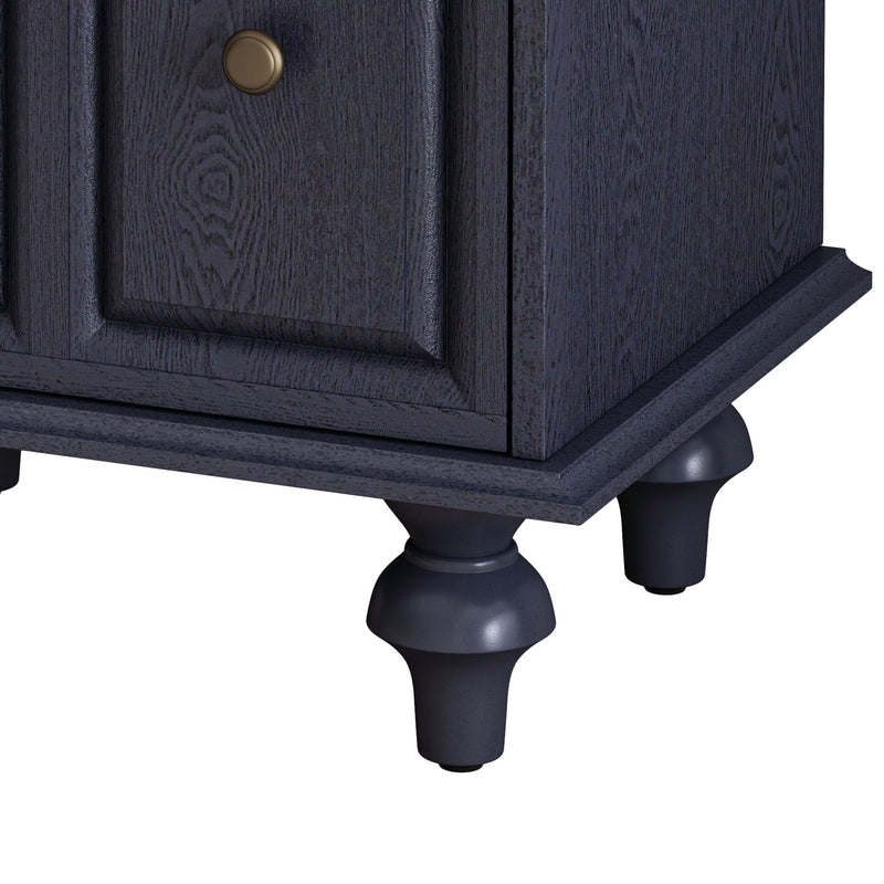Vintage Nightstand With 2 Drawers And Roman Column Legs