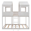 Bunk Bed With Roof, Window, Guardrail, Ladder