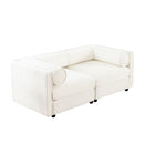 Stylish Chenille Sofa With Storage Seat And Cylindrical Backrest