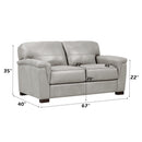 Cornelia - Loveseat - Pearl Gray Leather