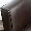 Upholstered Leather Club Chair With Flared Armrests - Brown