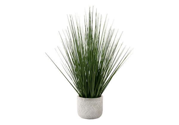 Artificial Plant, 21" Tall, Grass, Indoor, Faux, Fake, Table, Greenery, Potted, Real Touch, Decorative - Green / White