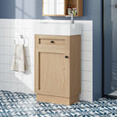 Bathroom Vanity With Reversible Resin Sink, Cabinet & Zinc Alloy Handles - Wood