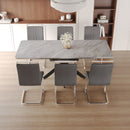 Modern Extendable Dining Table Set With Soft Padded Armless Chairs