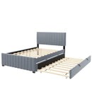 Elegant Upholstered Platform Bed With Twin Size Trundle